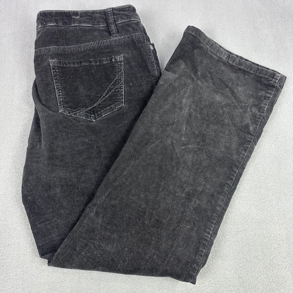 Sonoma Life Style Black Corduroy Pants Womens 14 Average Straight Leg Mid Rise